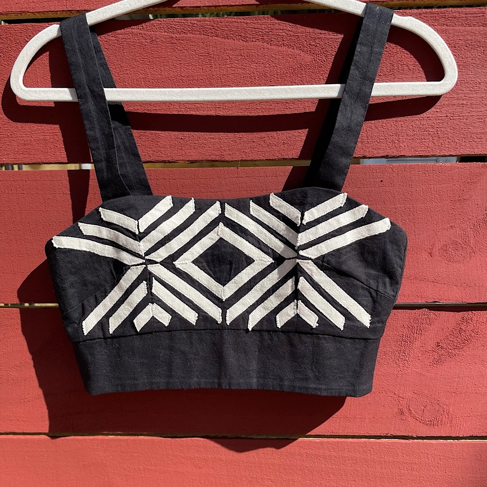 H&M Crop Tank black & white